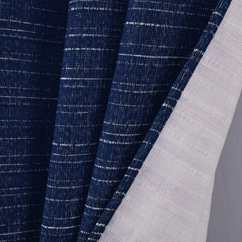 Kensington Textured Woven Privacy Window Curtain, 54" W x 95" L, Navy