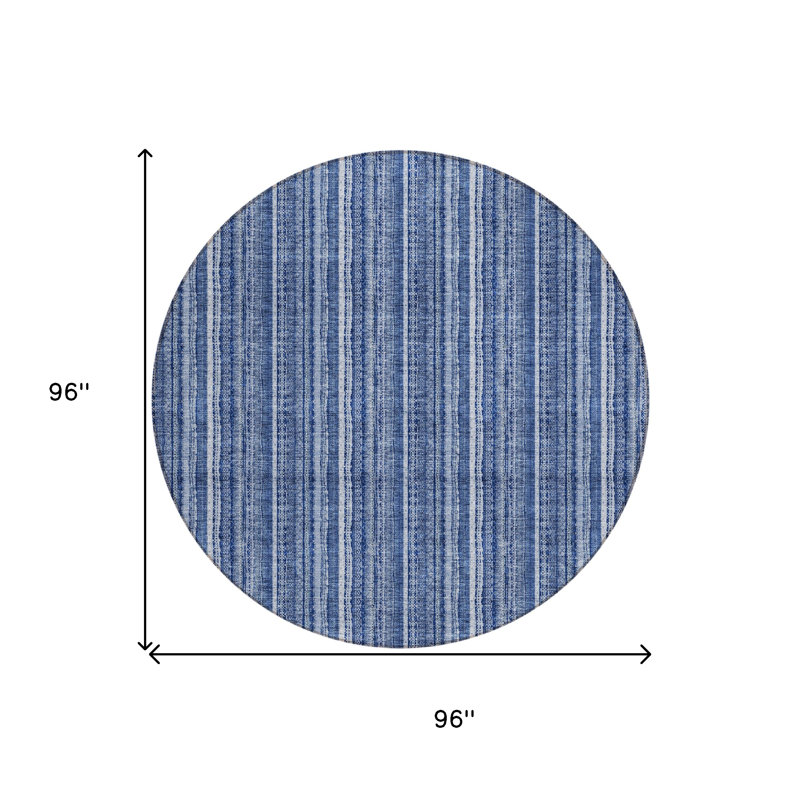 Tapis intérieur lavable rayé 8 po Denim