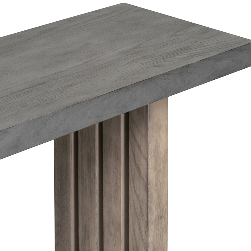 Console Ackermann avec pieds en placage de chêne - Stable et élégant pieds gris modernes, Gris