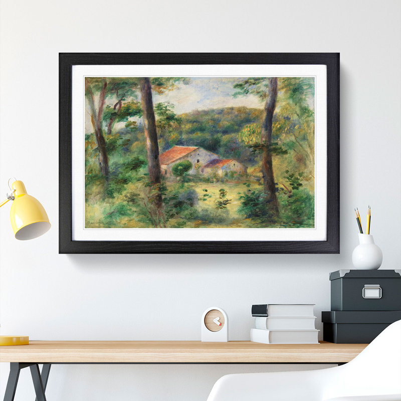 Environs of Briey by Pierre-Auguste Renoir - Picture Frame Painting, 48cm H x 65cm W x 2cm D, Black