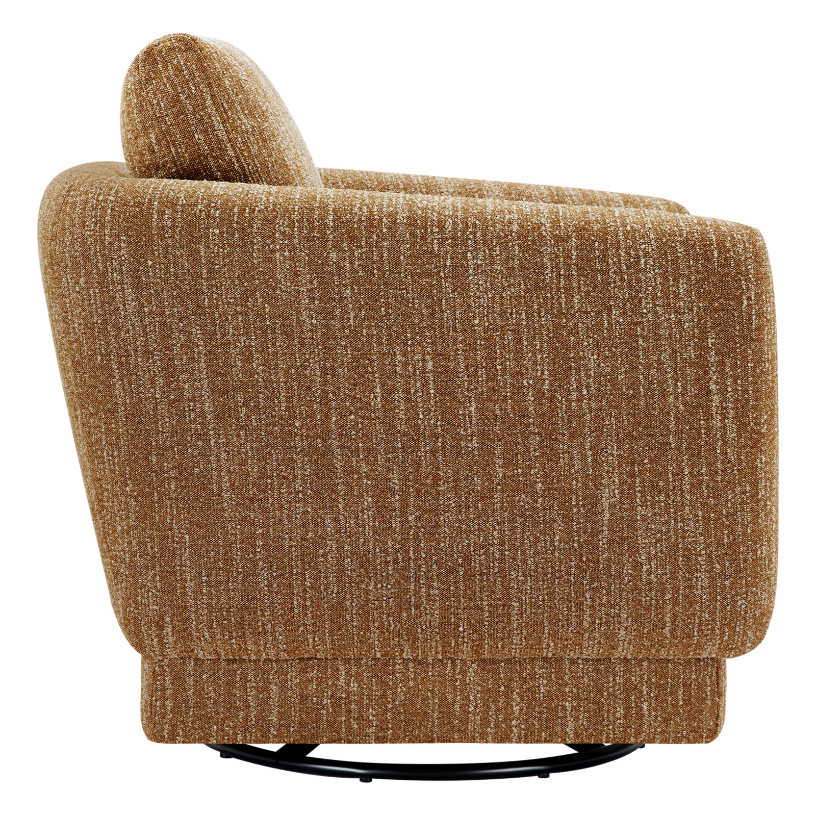 Ramel Swivel Armchair, Mellow Mustard Boucle