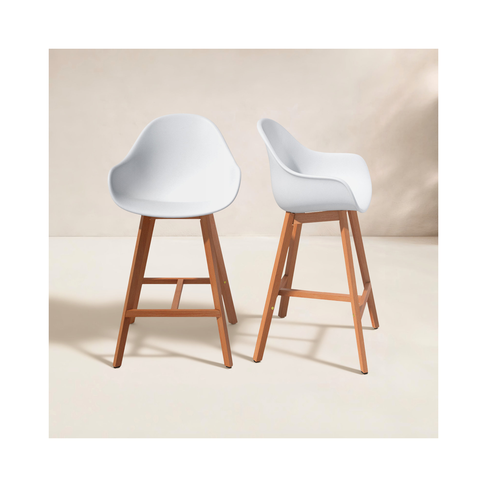 Rafael 40.5'' Eucalyptus Outdoor Bar Stool, Brown