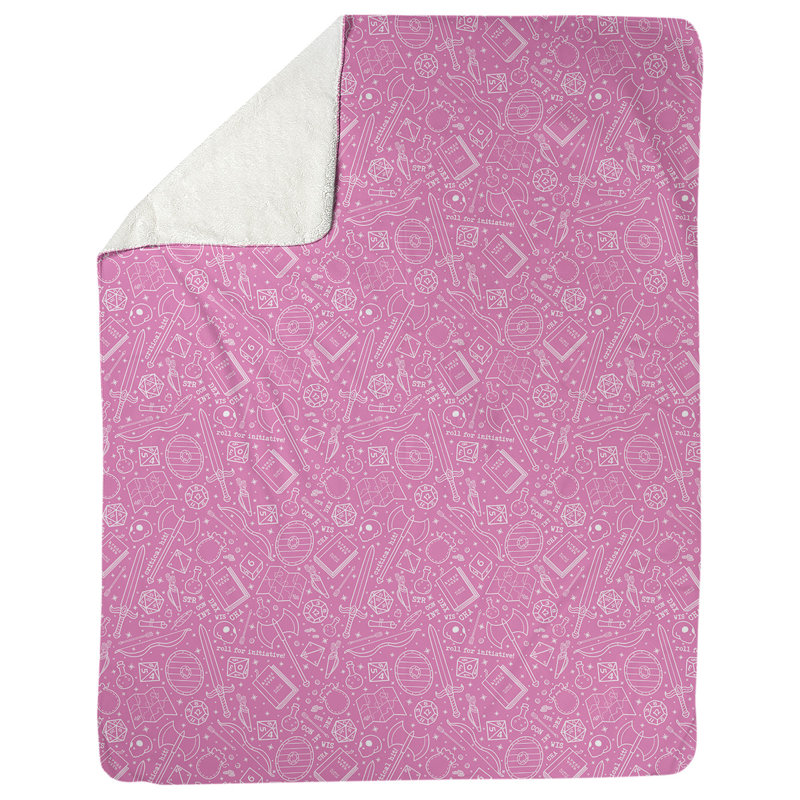 Couverture Katelyn Elizabeth RPG, l 52,5 po x L 62,5 po, Rose / blanc
