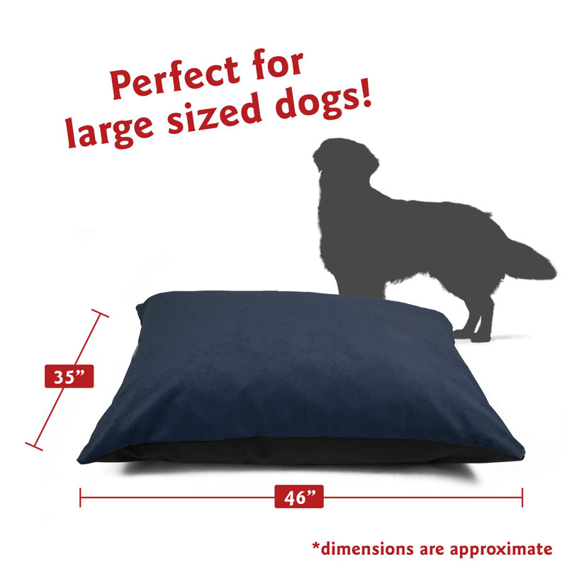 Coussin pour chien Villa Majestic, Bleu marine, Grand (l 46 po x P 35 po x H 4 po)