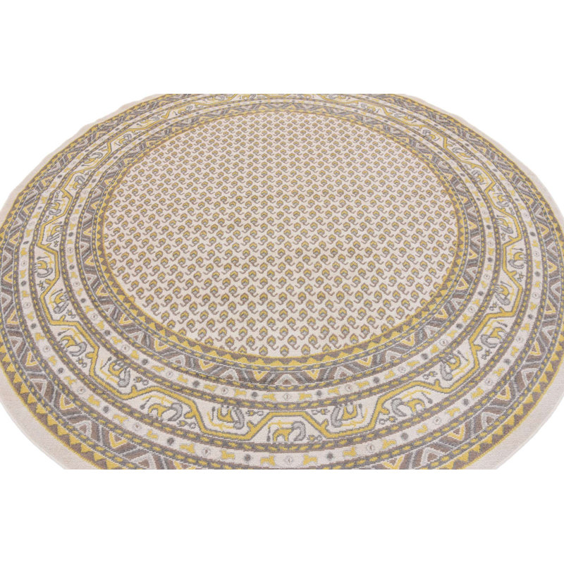 Swinson Geometric Indoor Rug, Round 8'