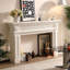 Foyer électrique en bois massif beige