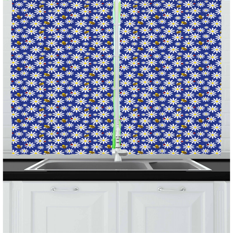 Floral Tailored Kitchen Curtain