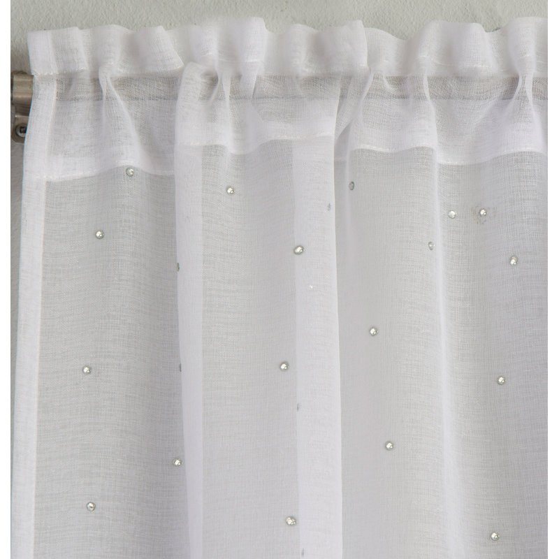 Adrijus Sheer Curtain Pair, 138cm Width x 183cm Drop, White