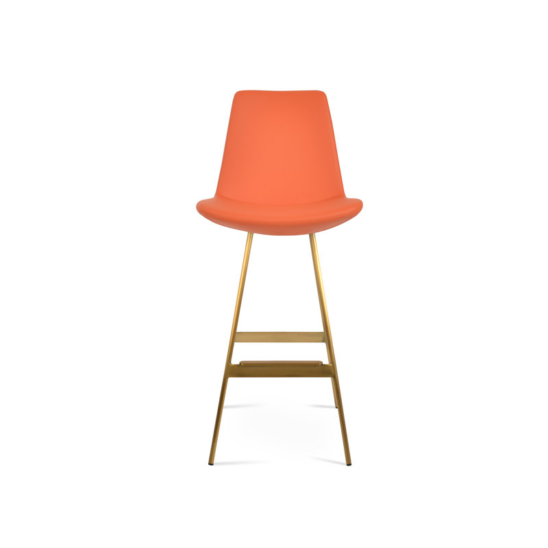 Eiffel Balat Stool, Light Orange, Brass