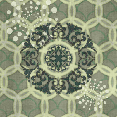 Greige Medallion Spots - Impression sur toile tendue