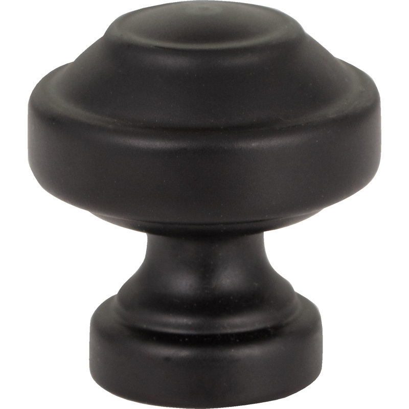 Matte Black Round Modern Handle Knob with Mounting Hardware