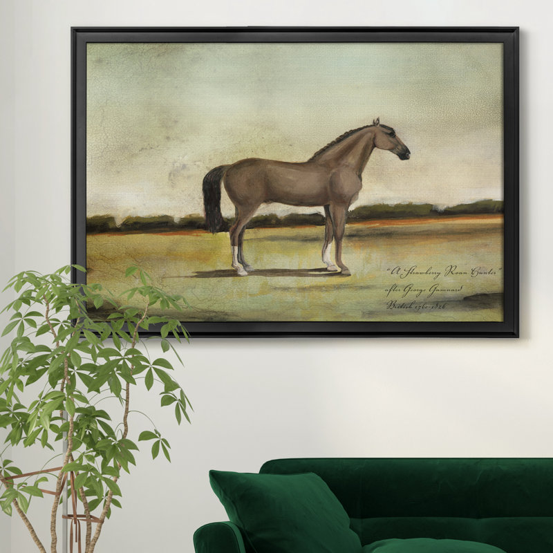 «A Strawberry Roan Hunter», reproduction d'art sur toile encadrée, H 26,5 po x l 36,5 po x P 1,5 po, Noir