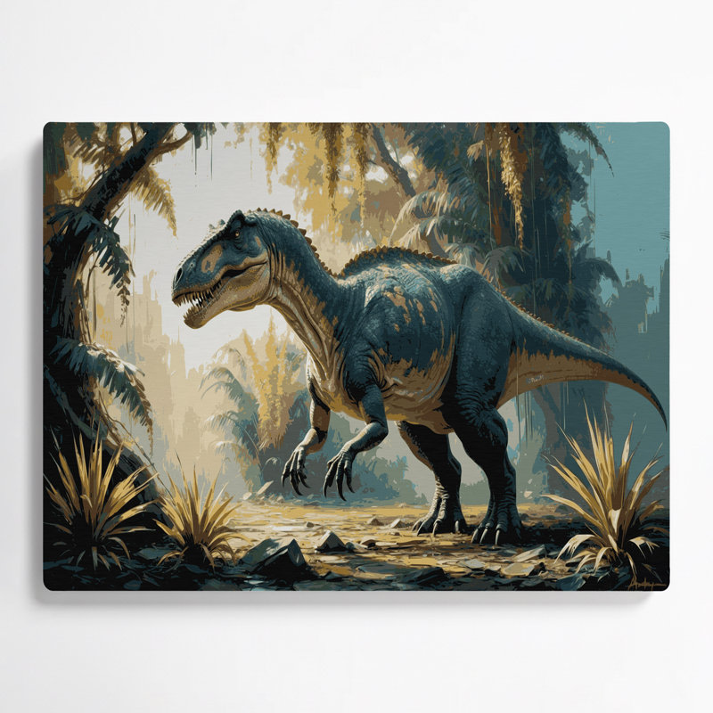 «Dinosaur Ampelosaurus», art mural en métal gris, H 11 po x l 14 po