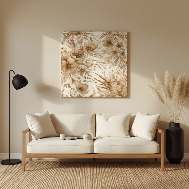 Watercolor Floral 93 Brown Metal Wall Art, 16'' H x 16'' W