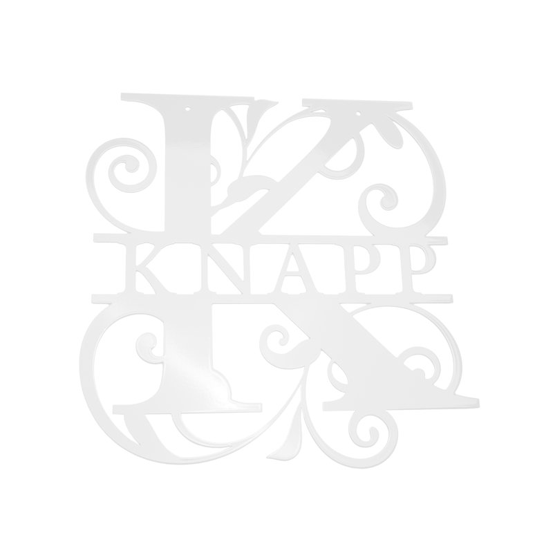 Décoration murale argène, Blanc, H 24 po x l 24 po x P 0,06 po, Lettre K