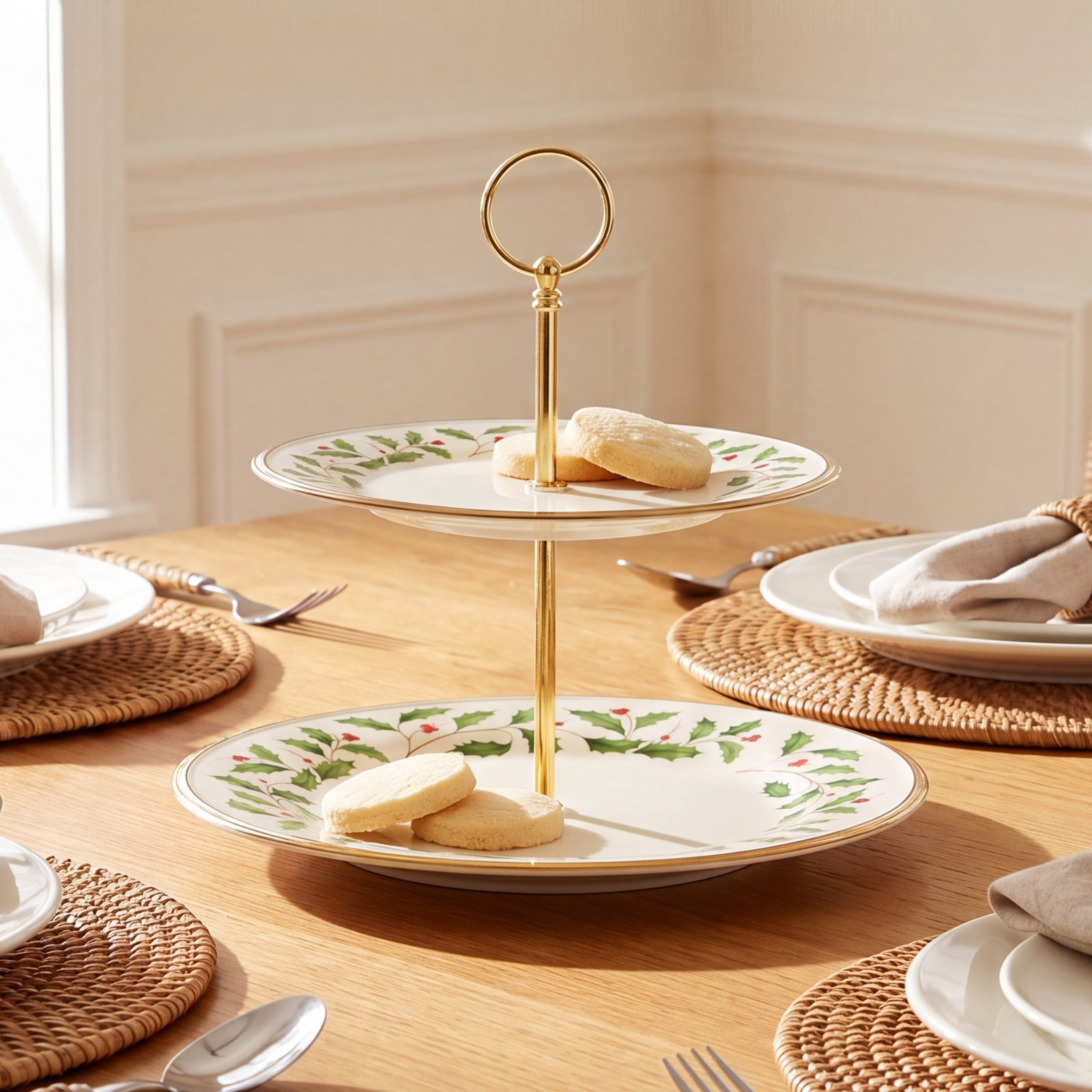 Holiday Porcelain Tiered Stand