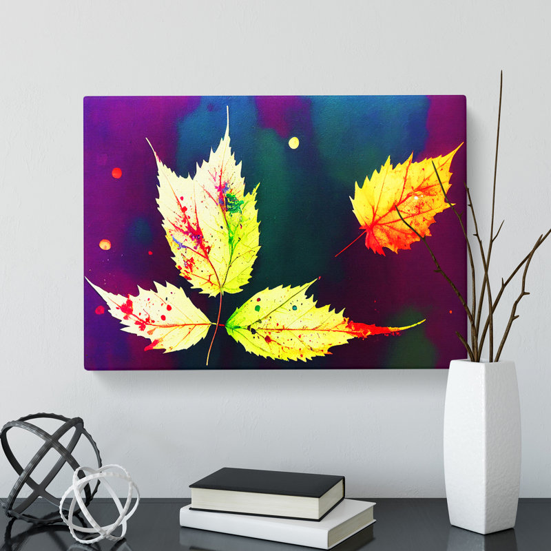 Paint Leaf Splash Vol.3 - Wrapped Canvas, 50cm H x 76cm W x 3cm D
