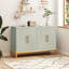 4 Doors Sideboard Buffet Cabinet with Gold Trim, Green-2006867671