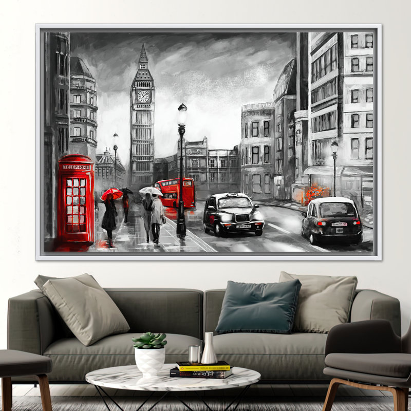 Print on Canvas, 80 cm H x 110 cm W, White Floater Framed