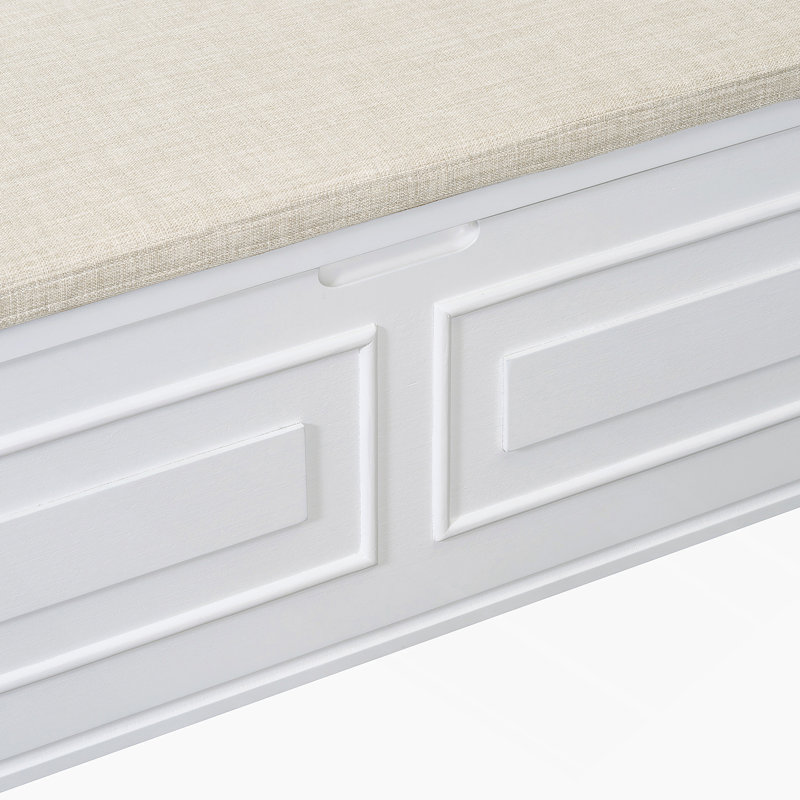 Banc de rangement rustique multifonctionnel (blanc), Blanc