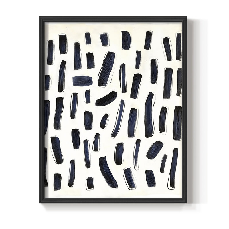 Série ABSTRACT DLxxvi - reproduction encadrée de qualité supérieure - prête à être accrochée - aucun clou requis, Noir