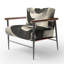 Chaise d'appoint à formes abstraites - Fauteuil géométrique noir et blanc Minimal Curves III-1766765424