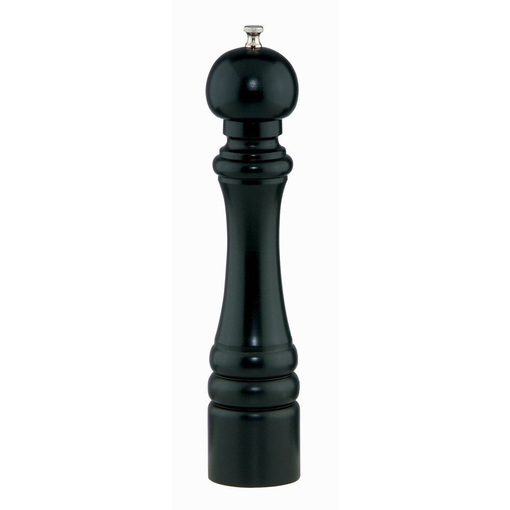 Antique Style Pepper Mill and Salt Mill Set in Black and White Ebony