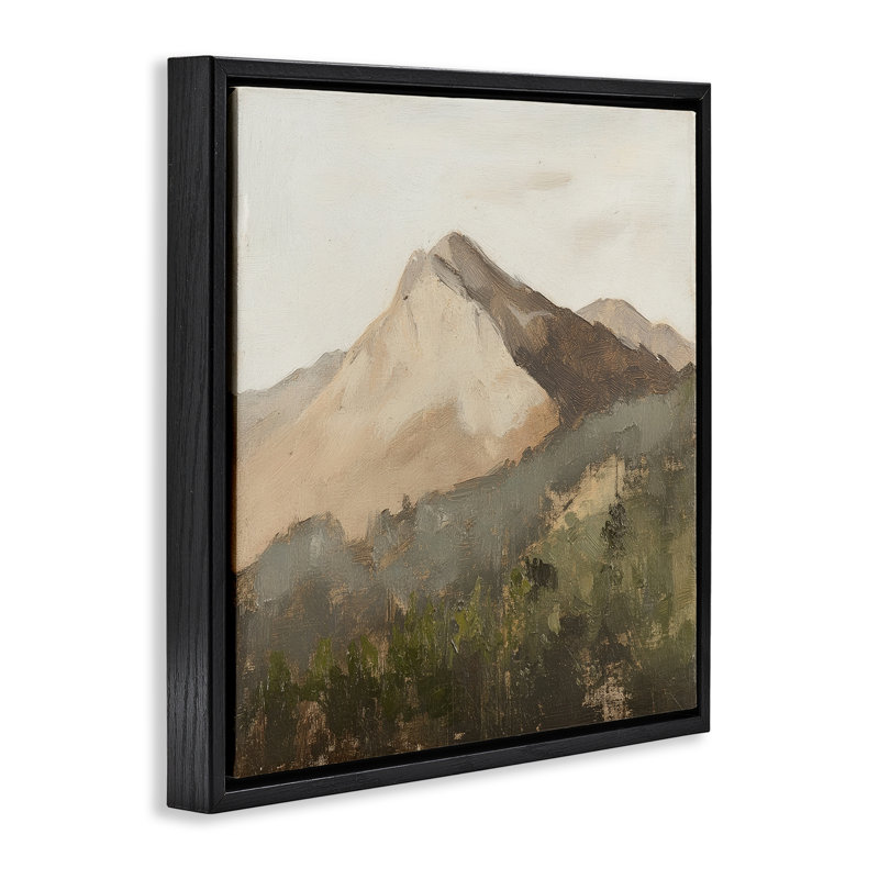 Cadre flottant Sierra Mountain Landscape, par Petal Prints Design, Cadre flottant noir de jais, H 18 po x l 18 po