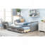 Lit de jour avec couchette et tiroirs, taille simple, gris-1129756897