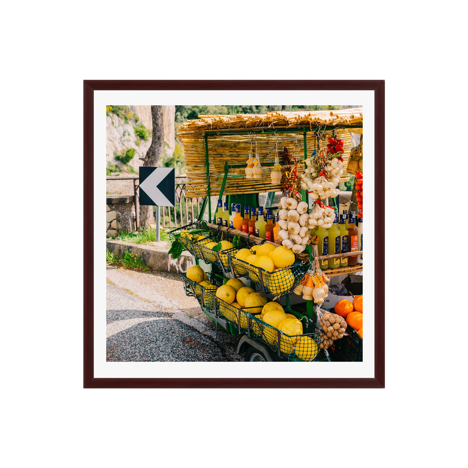 Inali "Amalfi Coast Drive XV" Print, Black Floater Framed, No, 12" H x 12" W x 2" D