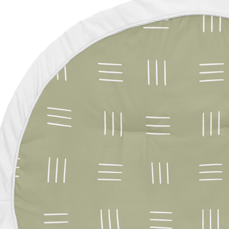 Tapis de jeu Boho Mudcloth Hatch par Sweet Jojo Designs, Vert sauge / blanc
