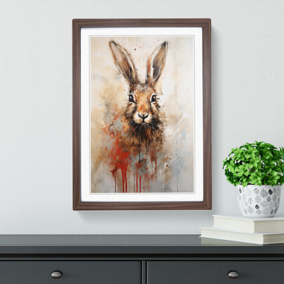 Hare Gestural 1 Piece Single Picture Frame Wall Art