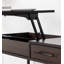 Bureau à plateau relevable en bois brun foncé avec rangement caché et tiroir Juno