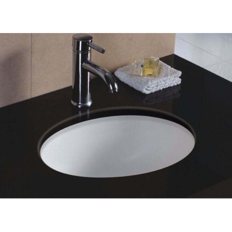 White 17'' Ceramic Oval Undermount Bathroom Sink