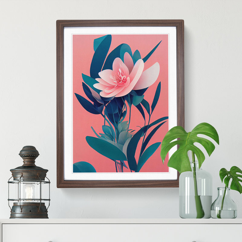A Lovable Flower - Single Picture Frame Print, Walnut, 64cm H x 46cm W x 2cm D