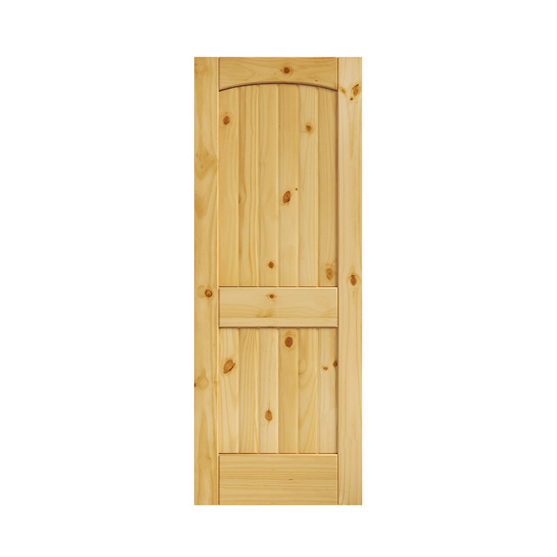 24" x 80" Unfinished Pine Solid Wood 2-Panel Arch Top Door