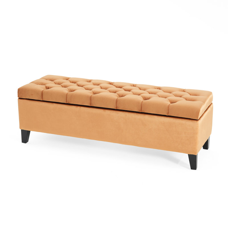 Glouster Storage Ottoman, Orange