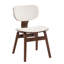 Chaise d'appoint rembourrée en tissu Boucle, blanc et noyer