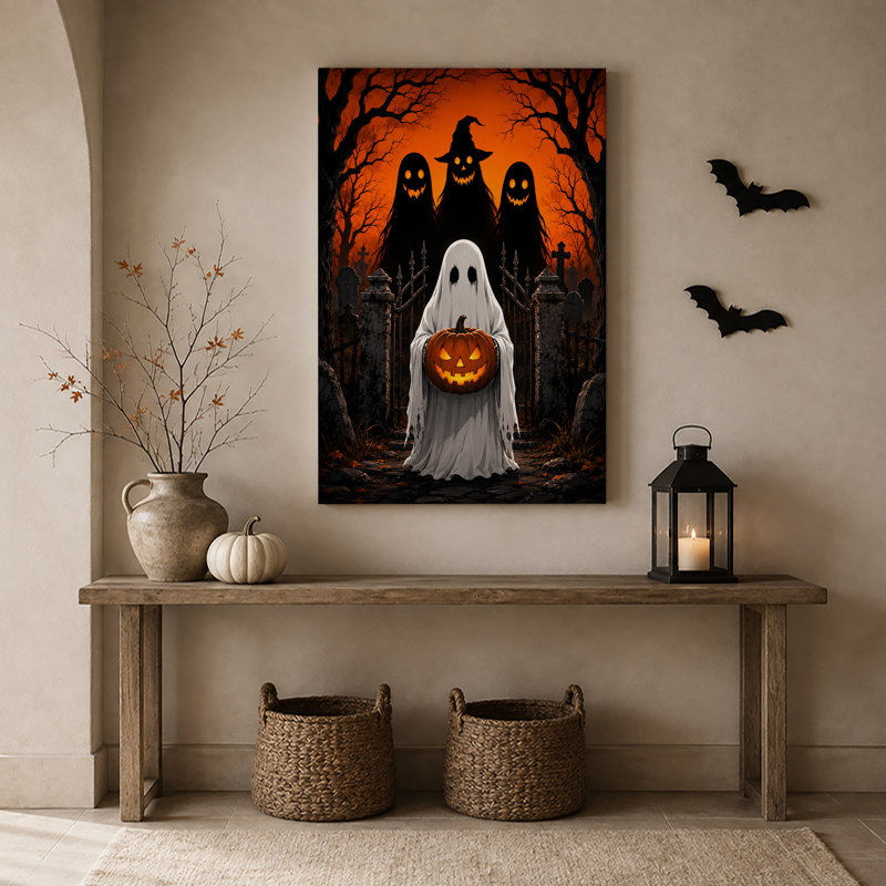 Art mural sur toile Halloween, 24"H x 16"W