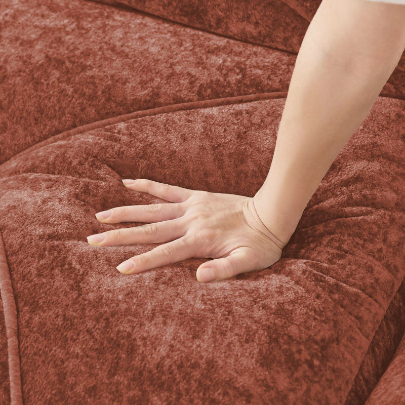 Rouge désossé en forme de U avec mousse haute 32d, tissu de velours doux, design, glissade, mobile, sans assemblage, pour art et éponge à haute densité, base, coins de lecture confortables