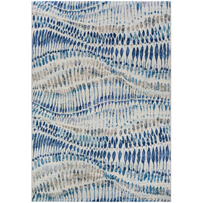 Healdton Abstract Blue Multicolor Performance Area Rug