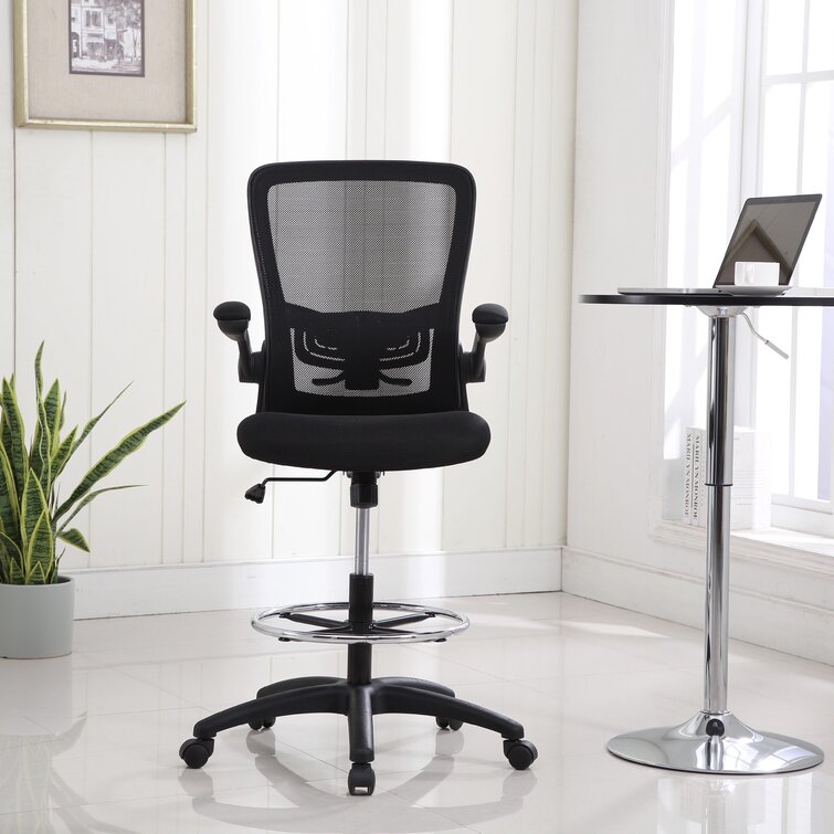 Inbox Zero Flip Top Ergonomic Mesh Drafting Swivel Desk Chair