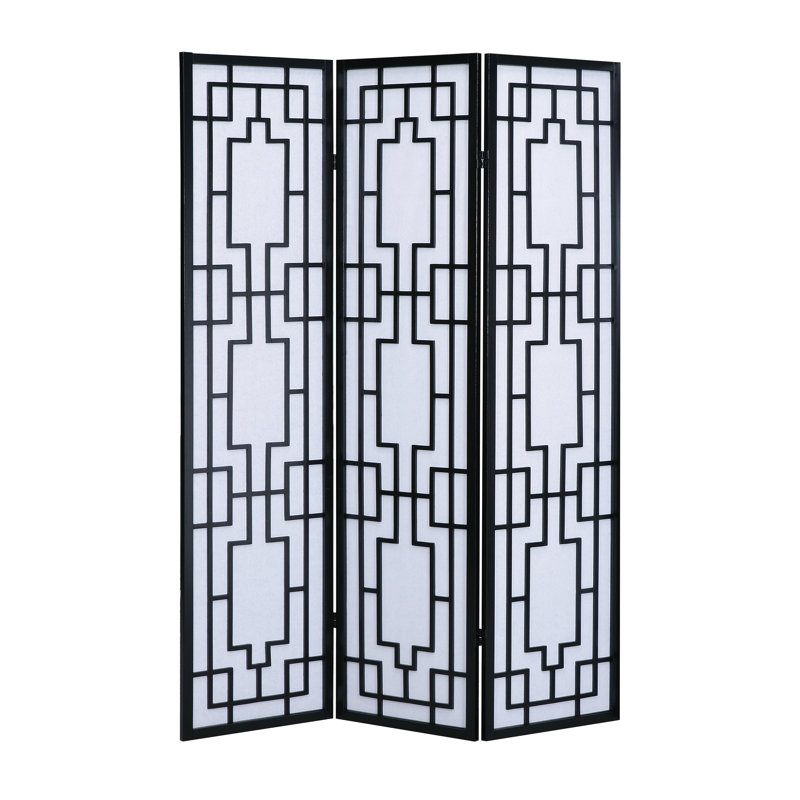 Paravent en bois à 3 panneaux Selyf, 70.31"H x 52.5"W x 0.82"D Duplicate