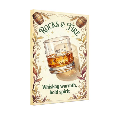 Food & Beverage Rocks And Fire Whiskey Warmth Bold Spirit
