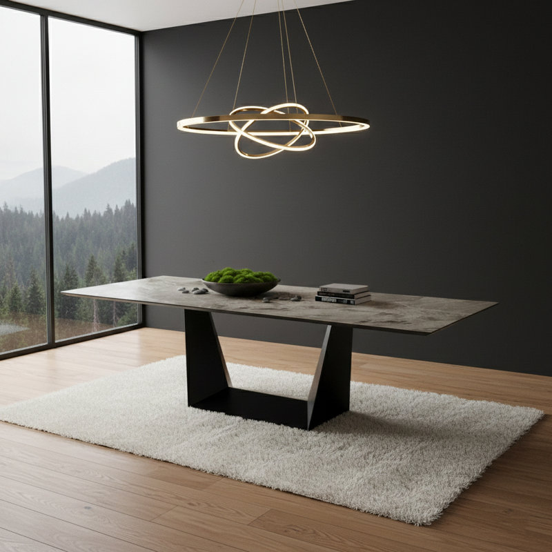 Metal Base Dining Table