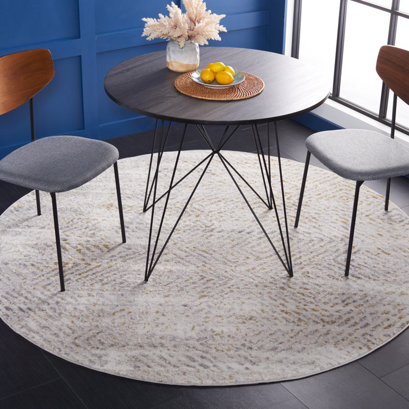 Tapis beige / gris clair Palma 330, Rond 6 pi 7 po