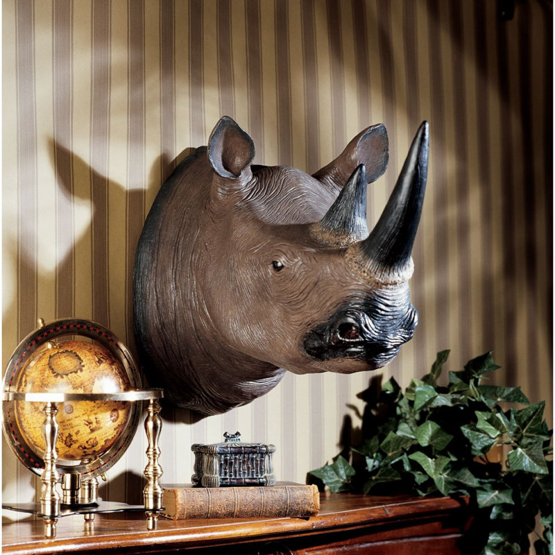 Black Rhinoceros Trophy Wall Sculpture