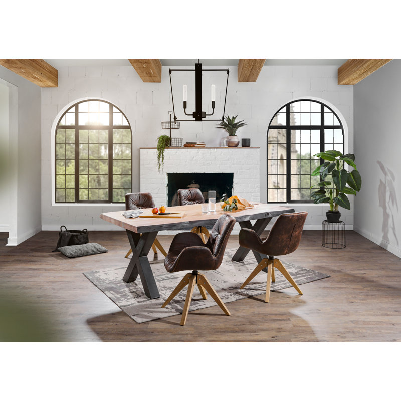 Brada Upholstered Swivel Armchair, Brown