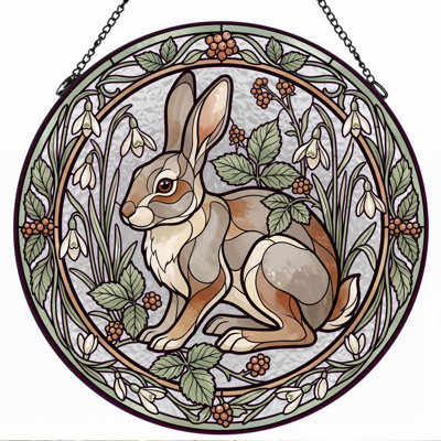Stained Glass Stained Glass Window Panel，12"H