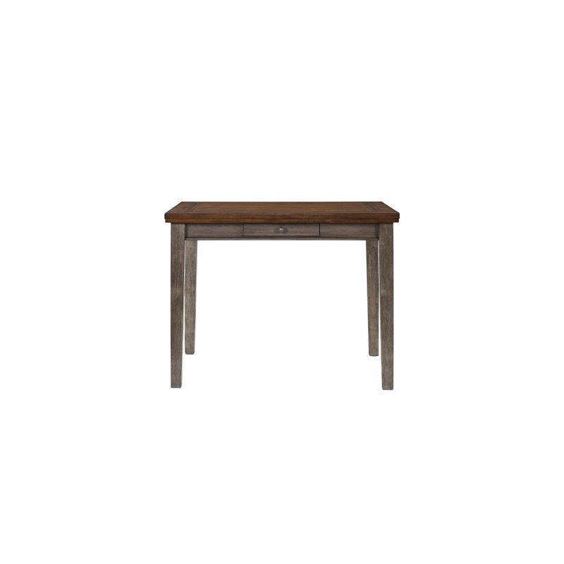 Table de salle à manger à hauteur de comptoir avec 4 compartiments de tiroir, table de construction rustique grise bicolore, qualité de décoration